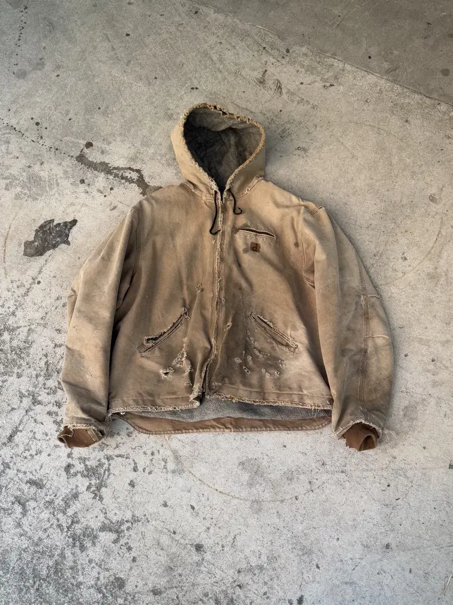 80-90s Calhart Detroit Hooded Work Jacket Custom