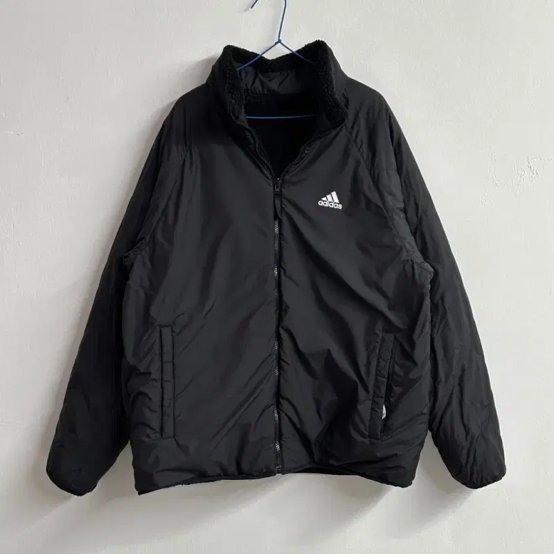 [A/XL] adidas Reversible Fleece Jacket Black