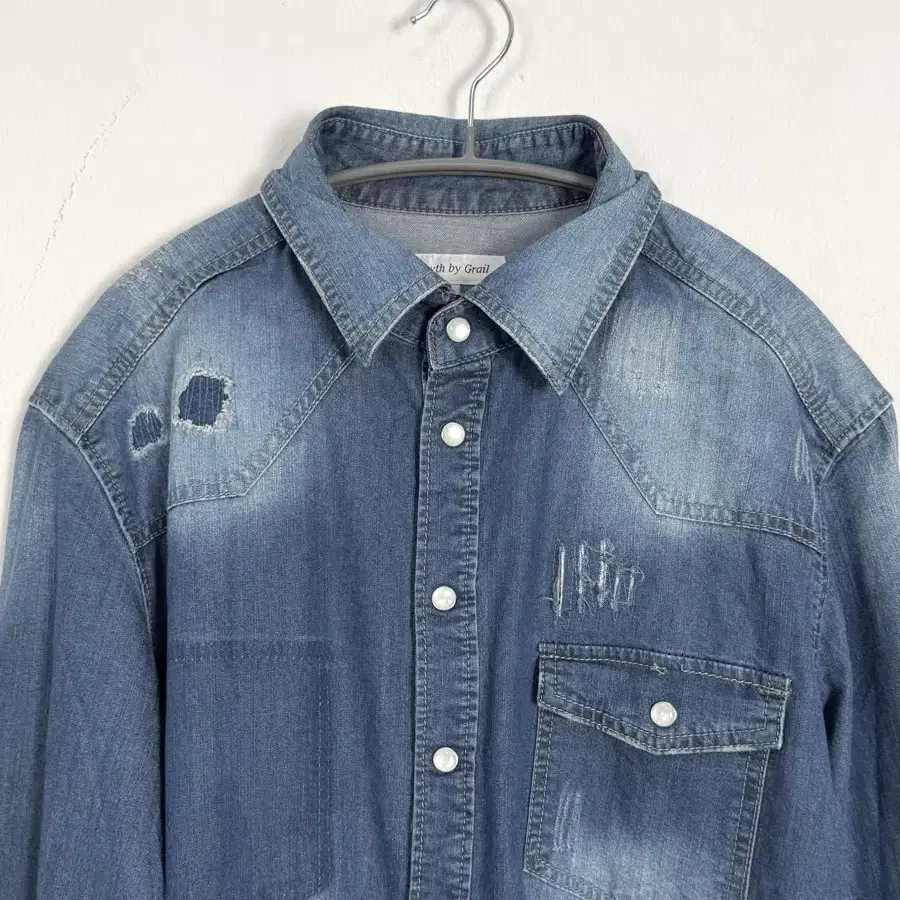 vintage distressed denim shirt