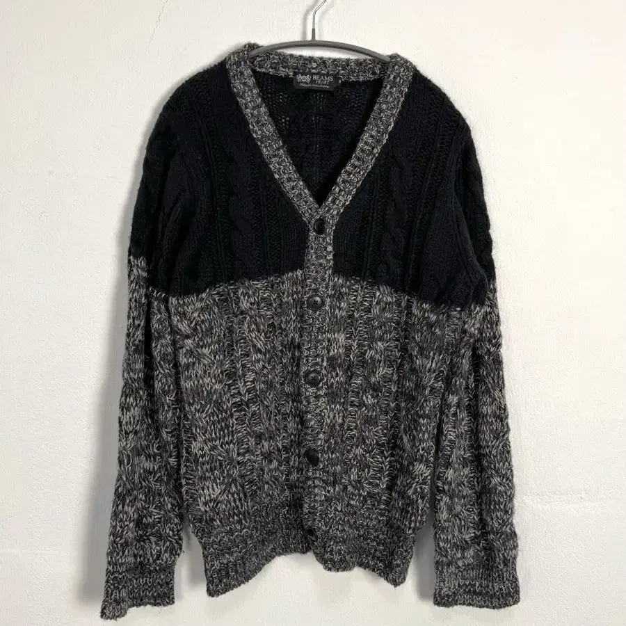 Beams heart cable knit cardigan