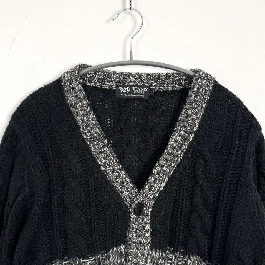 Beams heart cable knit cardigan