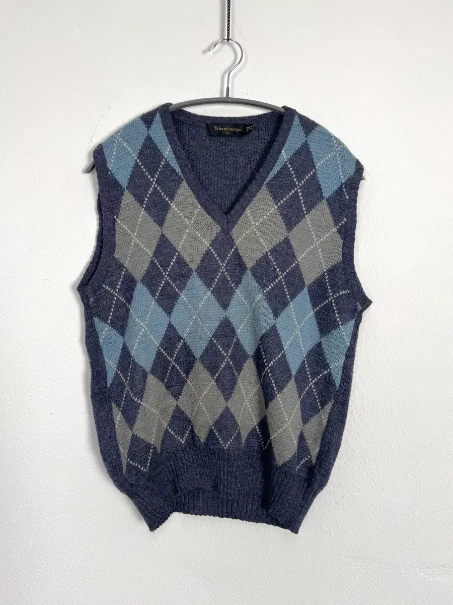 vintage argyle knit vest