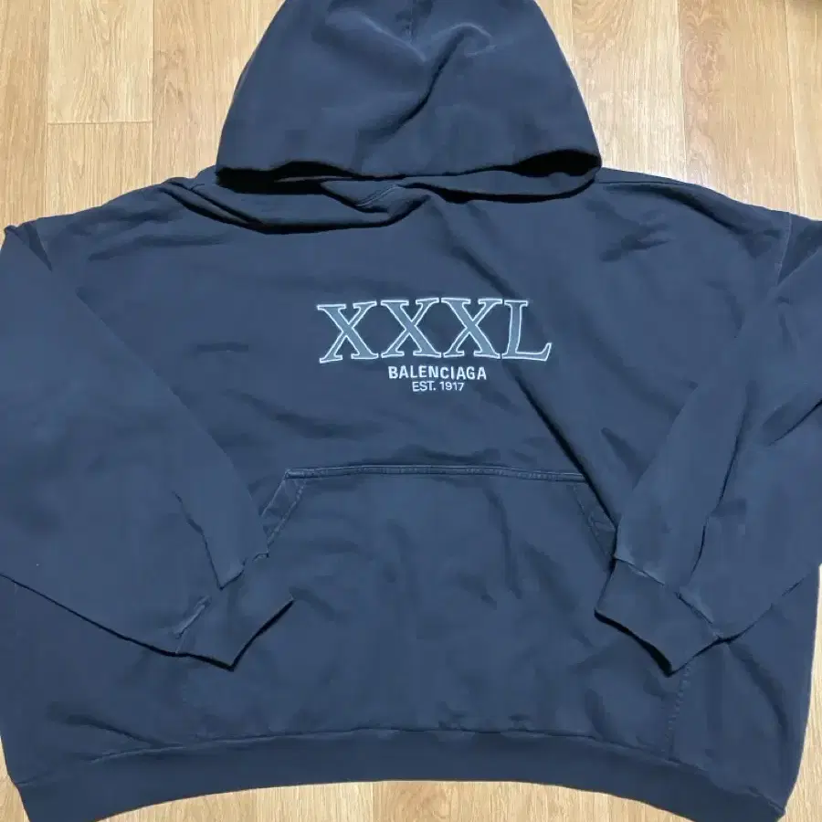 발렌시아가 XXXL(3XL) 라지핏 후드 블랙 1사이즈