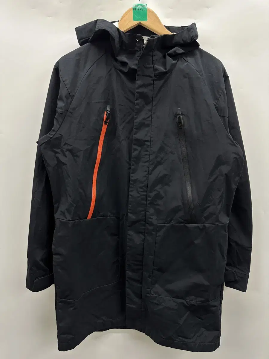 [Genuine/L] Descent Trench Woven Black Windbreaker Long Jumper/Jacket