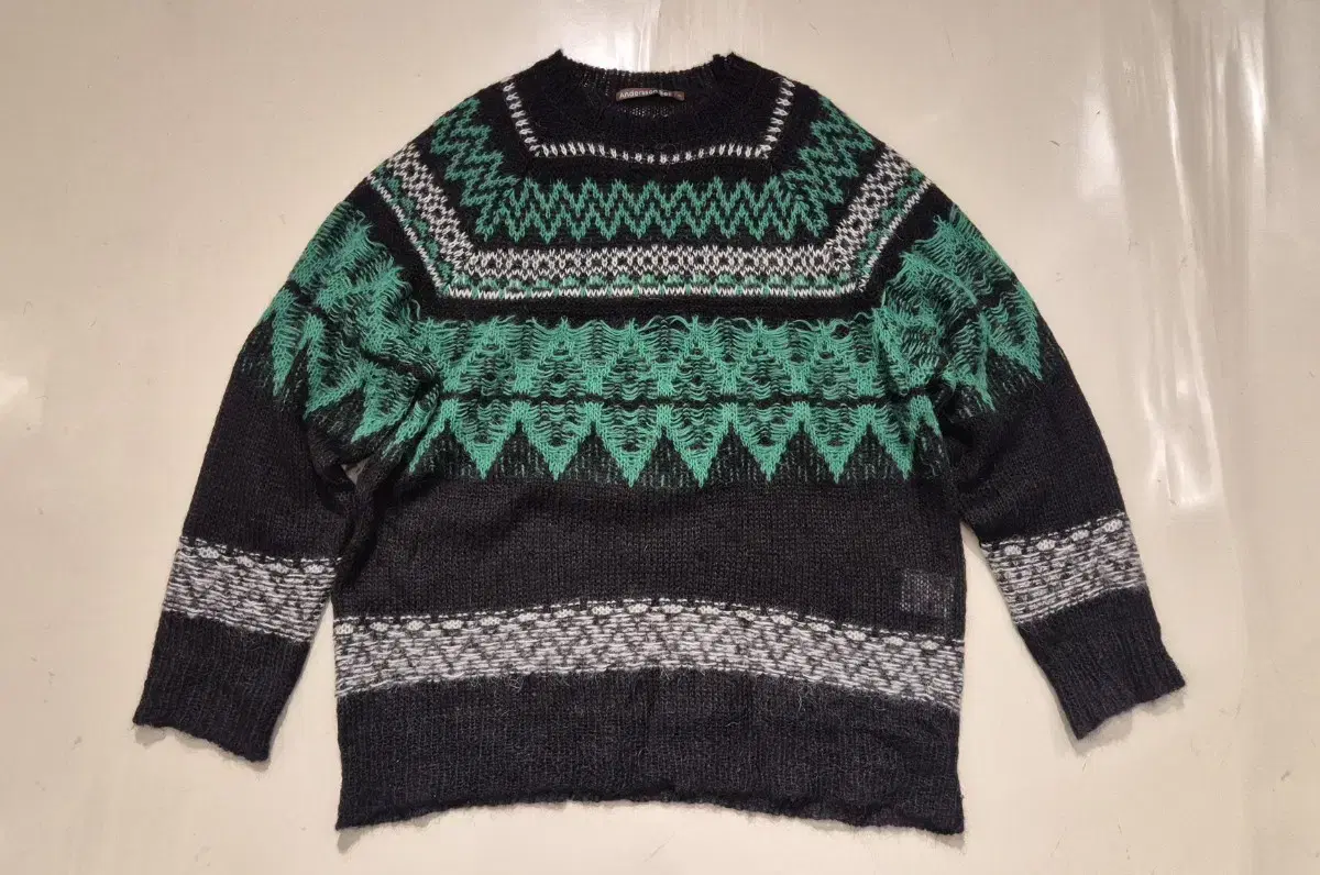 XL>Anderson Belle Kid Mohair Nordic Sweater