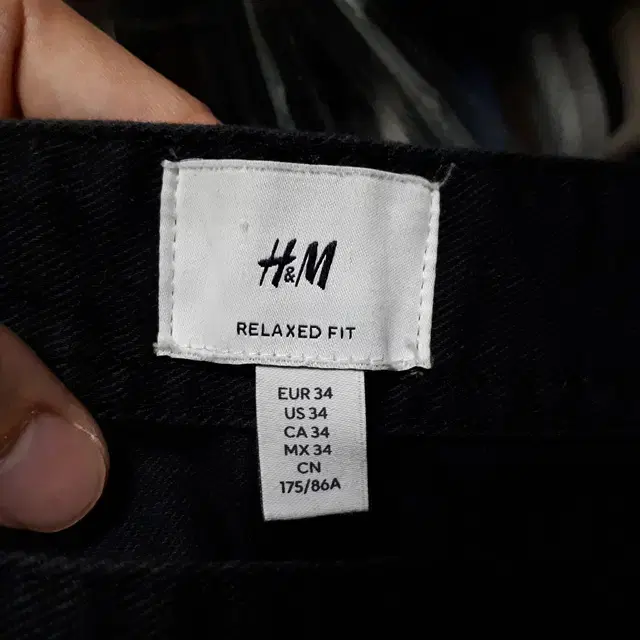 34/H&M 블랙 레귤러 워크팬츠/34-688