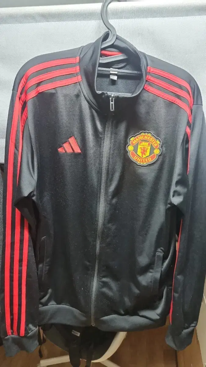 Adidas Man U Black and White Captain's Tracktop Jersey