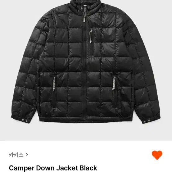 카키스 khakis camper down jacket black 경량패딩