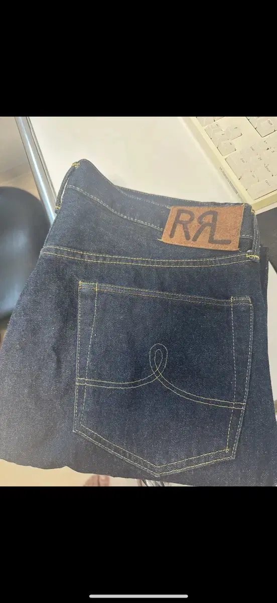 RRL Double L One Wash Selvedge Denim Black Blue 35 Size 35 (TBA)