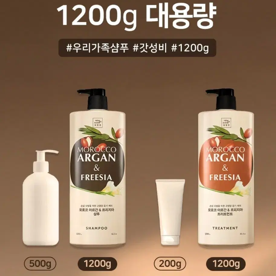 새상품} 미쟝센 모로코 아르간 프리지아 샴푸 1200g 대용량