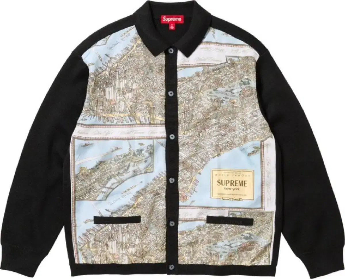 Supreme Silk Map Cardigan 23FW (New)