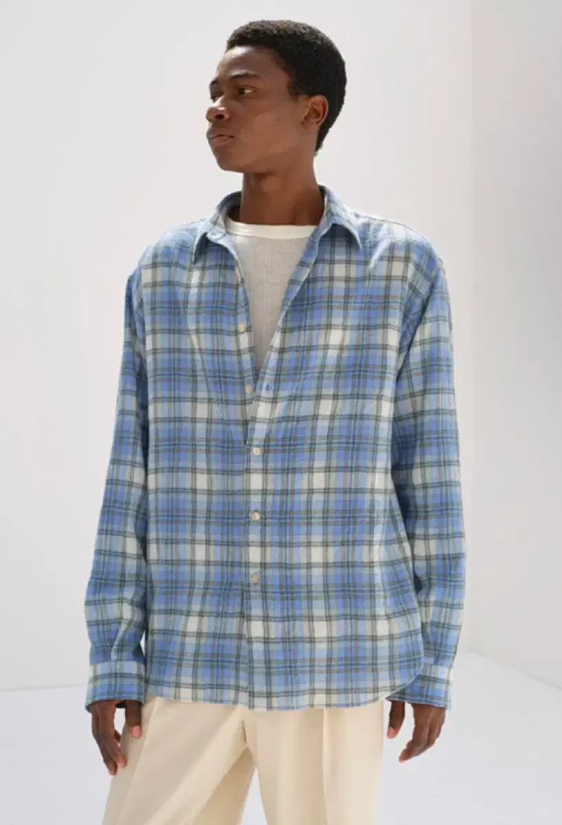 [5] Orari Airy Wool Check Shirt