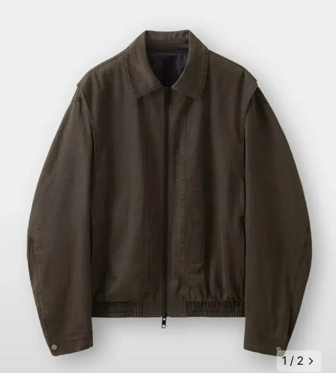 Rafferty Store Buffed Leather Overfit MA-1 Jacket_Crack Brown