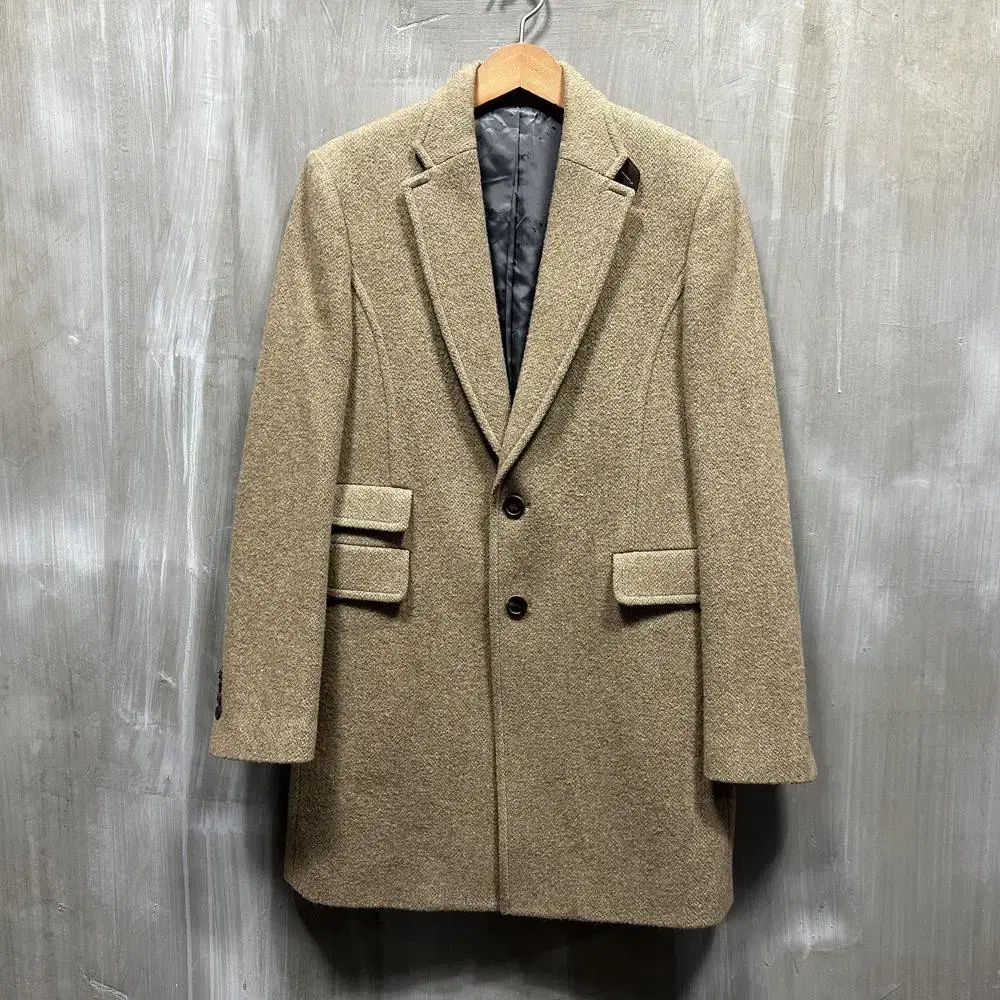 T-foreman woolen long coat/men(100)/Z32/good condition