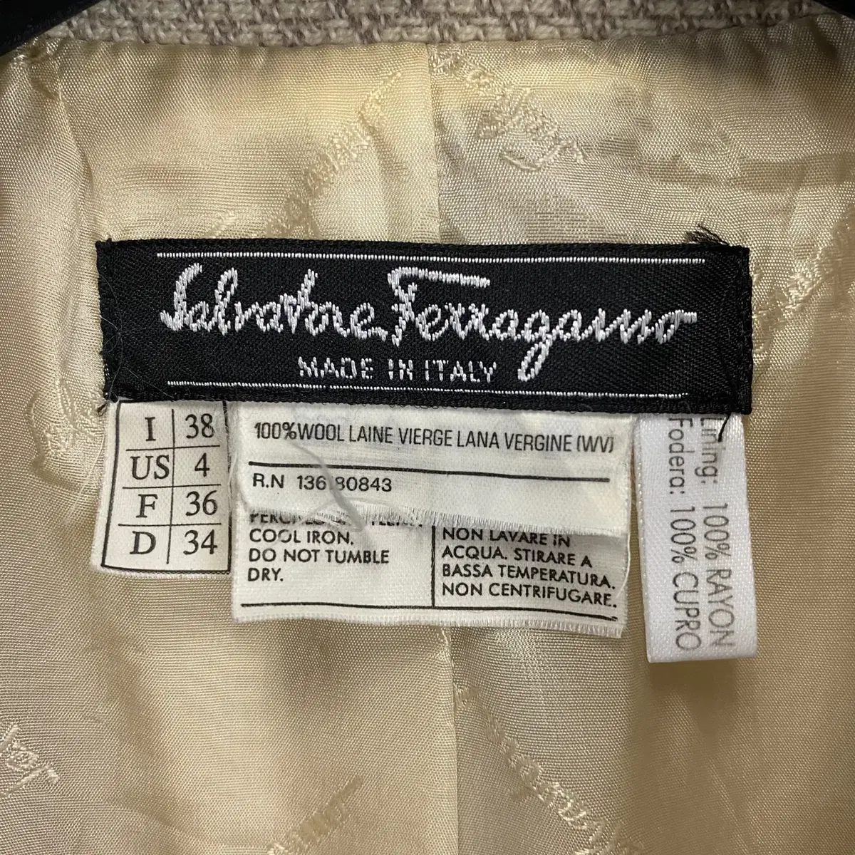 빈티지 SALVATORE FERRAGAMO italy 우븐 울 자켓