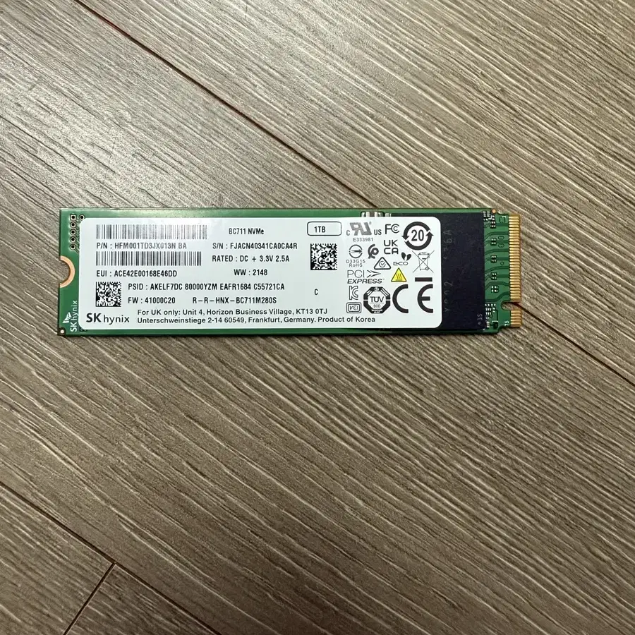 Sk 하이닉스 bc711 nvme ssd 1T 판매