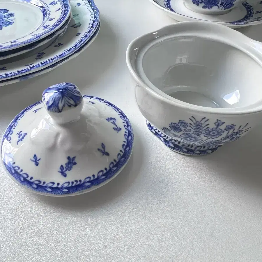 50s 아라비아핀란드 Finn flower blue tea set