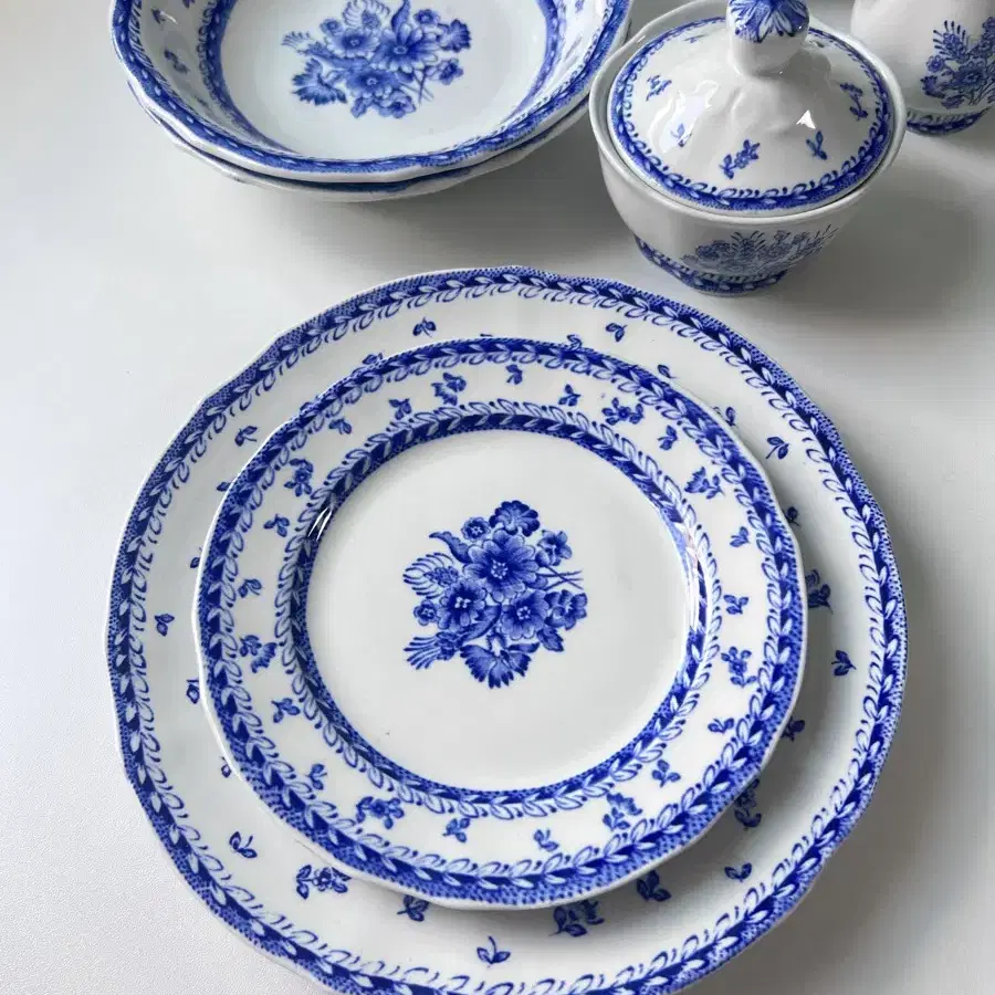 50s 아라비아핀란드 Finn flower blue tea set