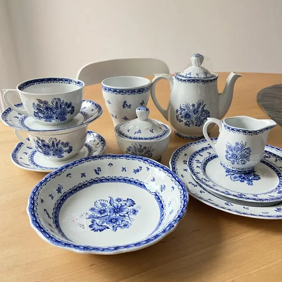 50s 아라비아핀란드 Finn flower blue tea set