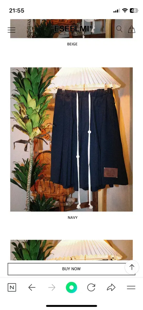 Navy ESEELMI KENDO HALF PANT Navy ESEELMI KENDO HALF PANT