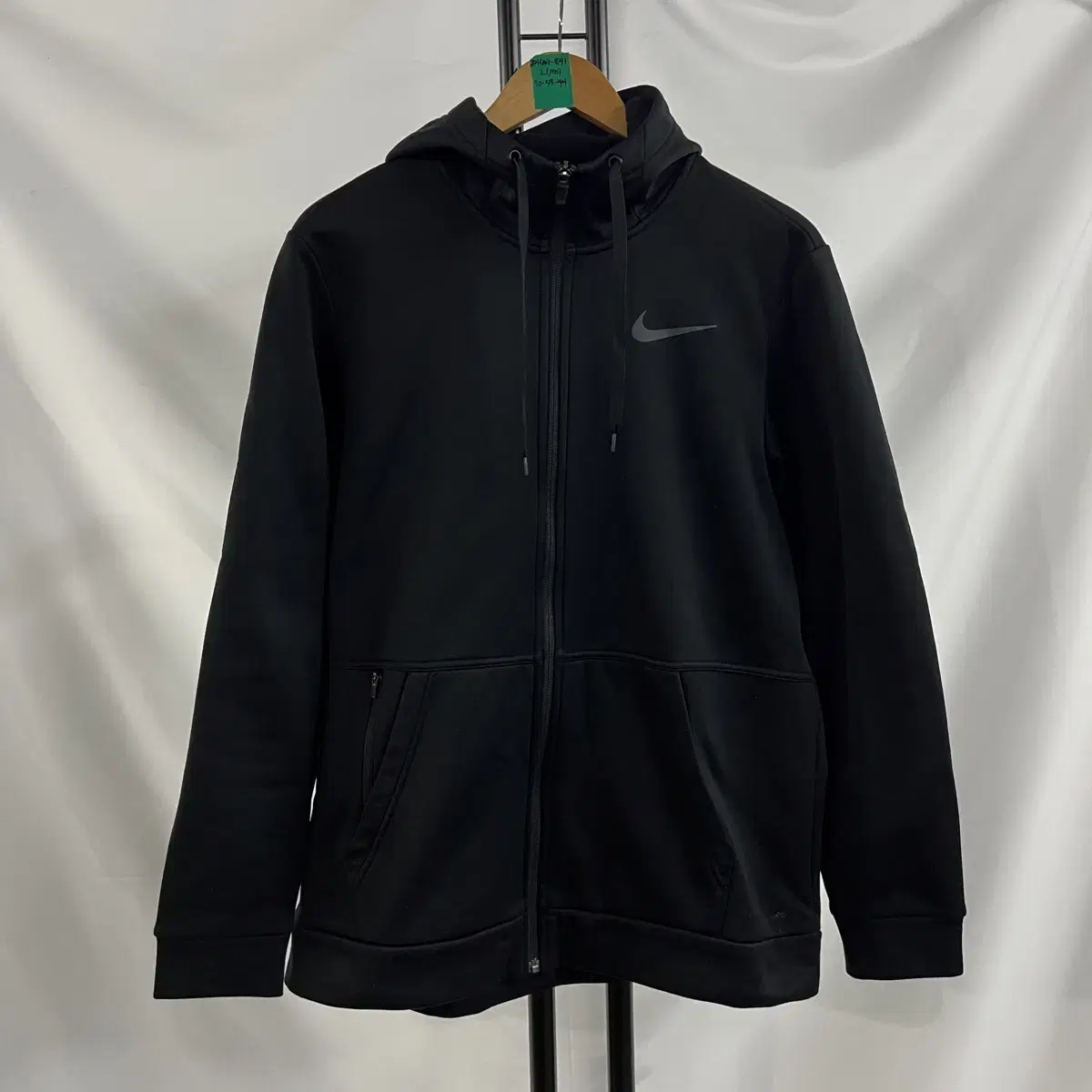 [Genuine/L] Nike Swoosh Thermafit Black Brushed Hoodie Zip Up