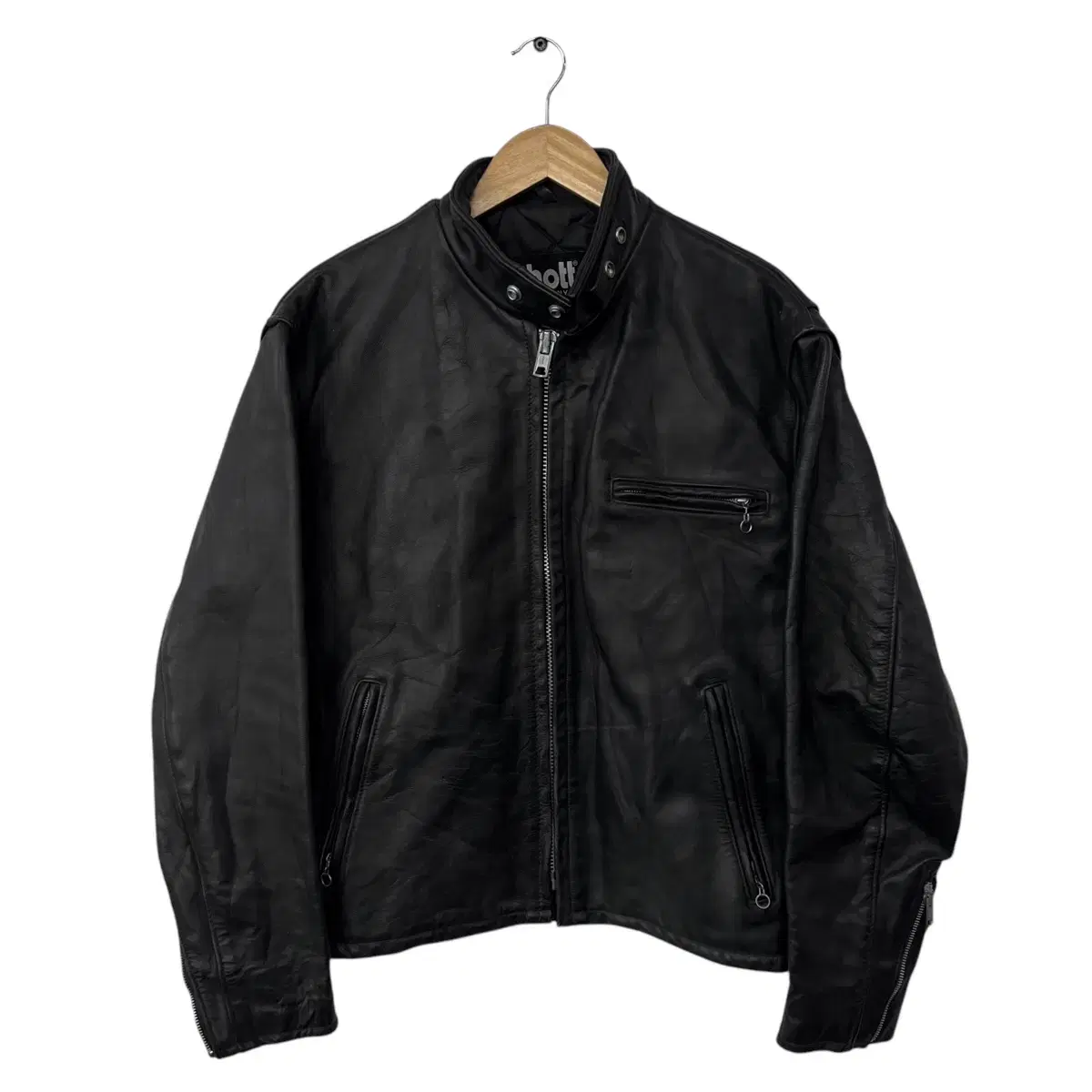 Schott Short Quilted Biker Rider Jacket