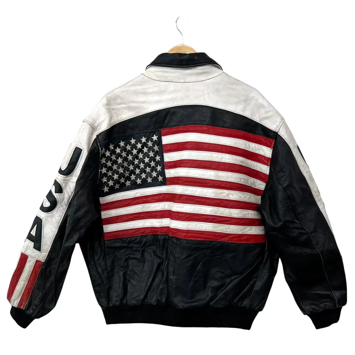 Route 66 USA Stars and Stripes Cowhide Jacket