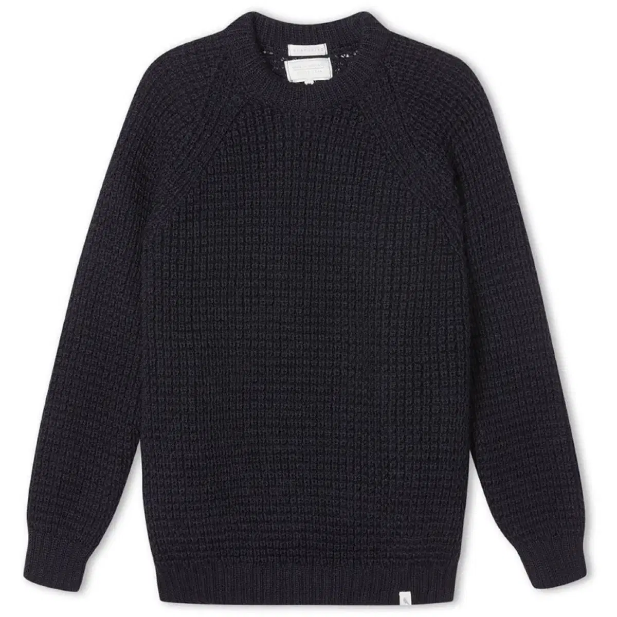 L) Peregrine Waffle Fisherman Sweater Dark Navy