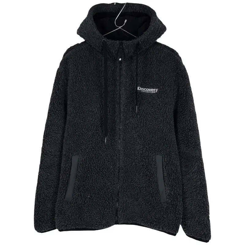 MANWON SHOP Discovery Black Poggle Furry Hooded Zip-up Jacket M04826