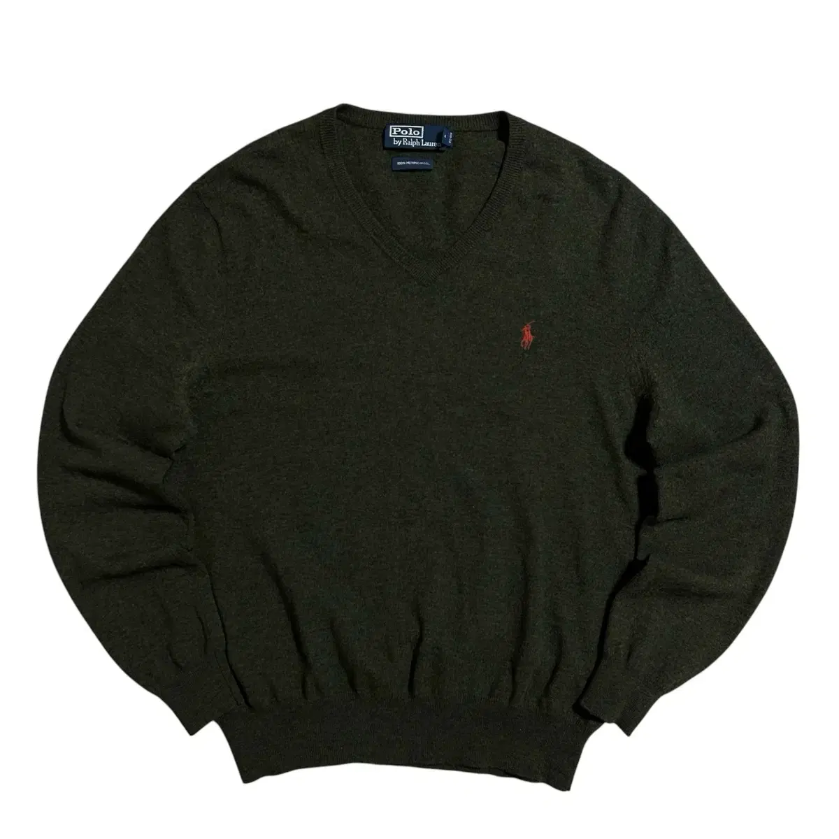 Polo Merino Wool Khaki Knit (L)