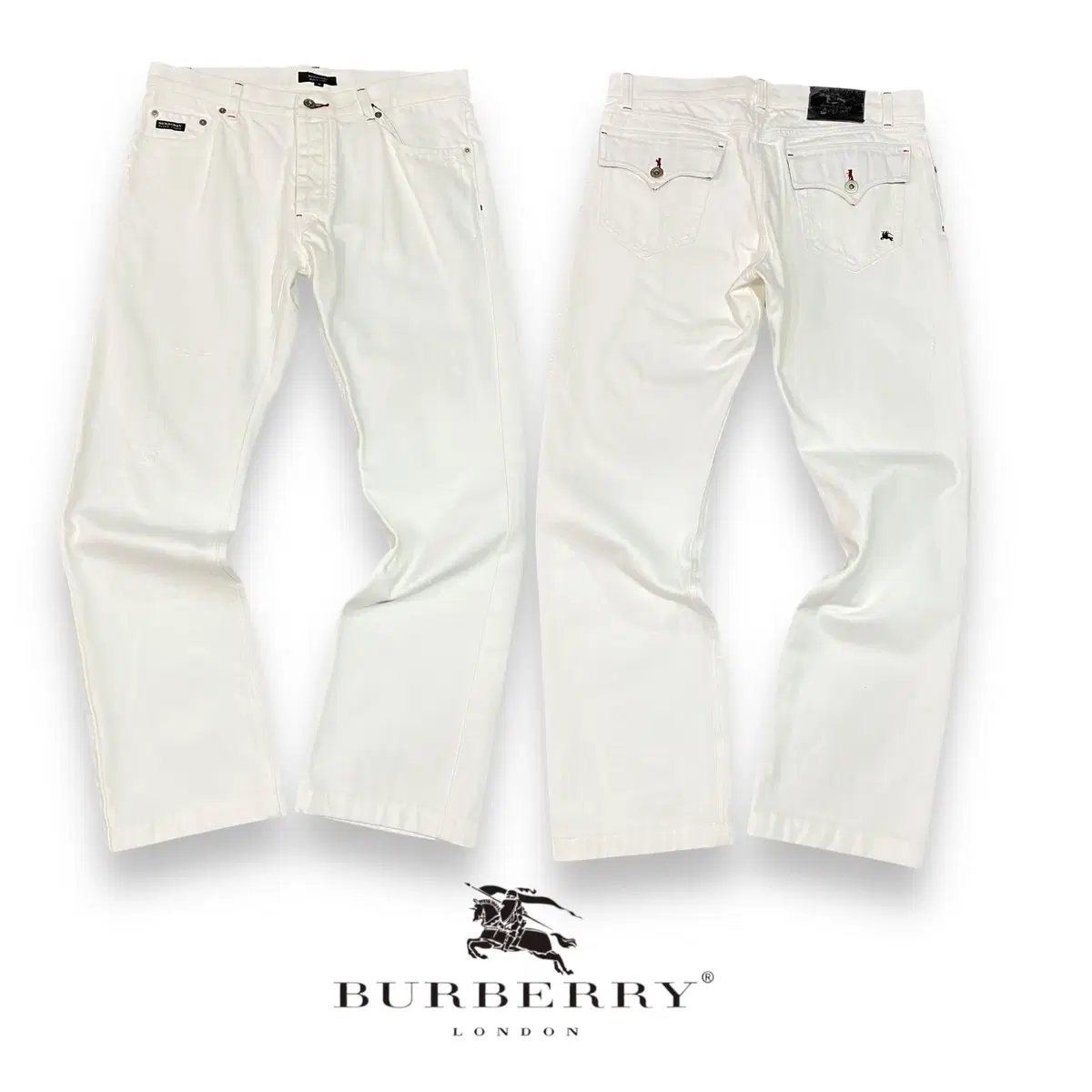 Burberry Black Belly White Trousers Y08132