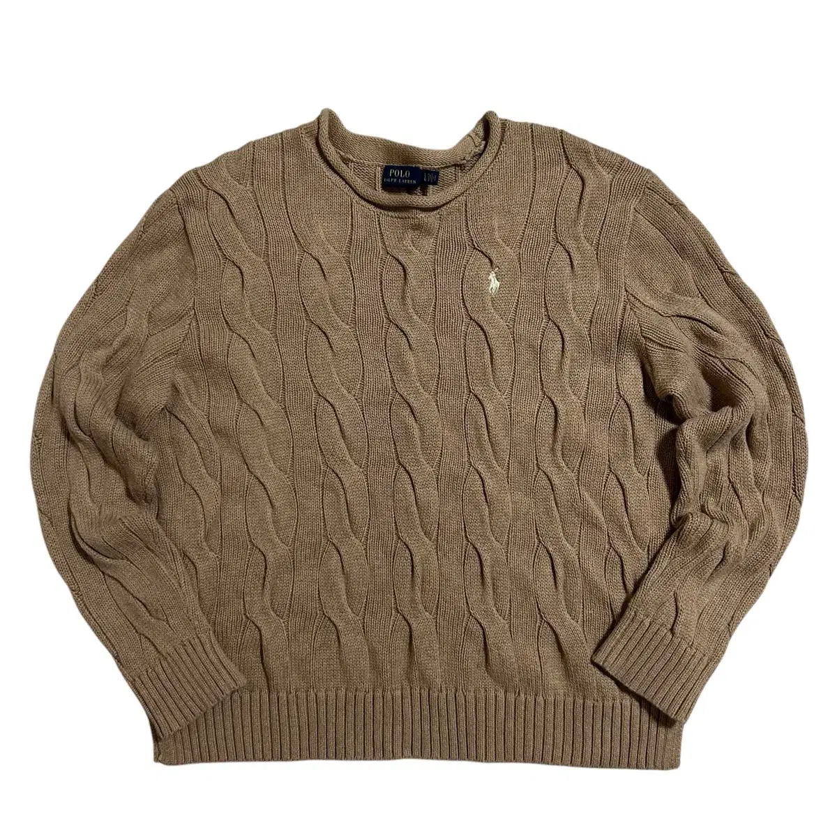 Polo Roll Neck Mocha Cable Knit (L)