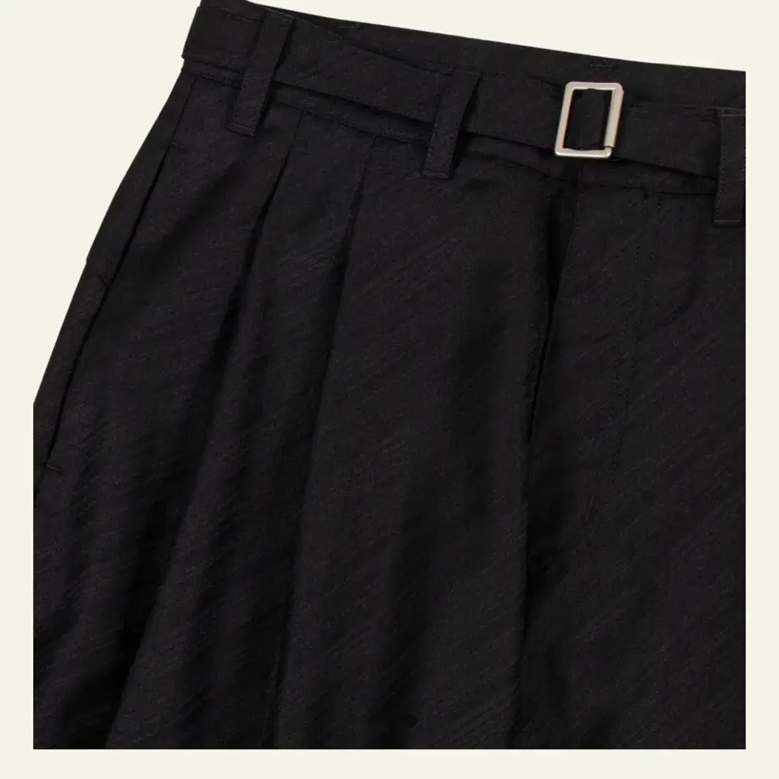 웨이비니스 Belted Two Tuck Trousers - Black 2