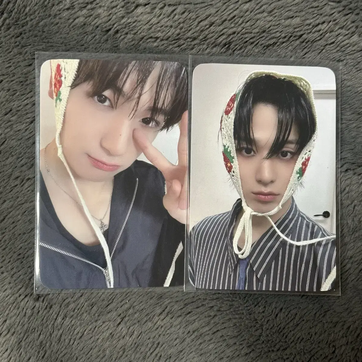 The Boyz hyunjae juyeon HelloLive Strawberry Bandana Knitting Bandana unreleased photocard photocard WTS