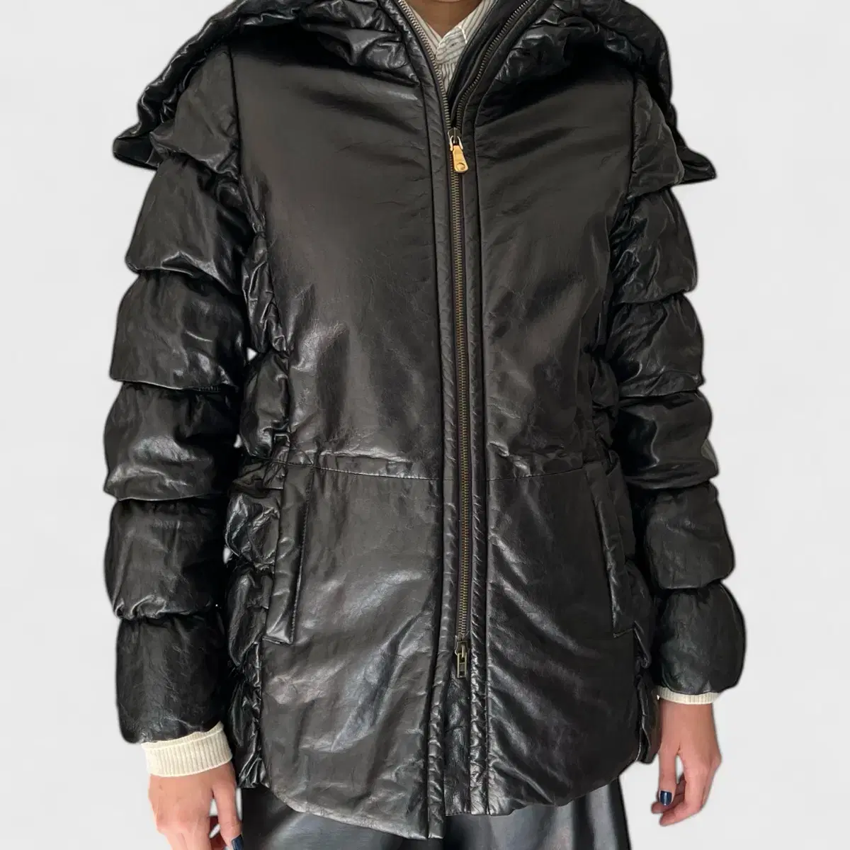 miumiu leather puffer