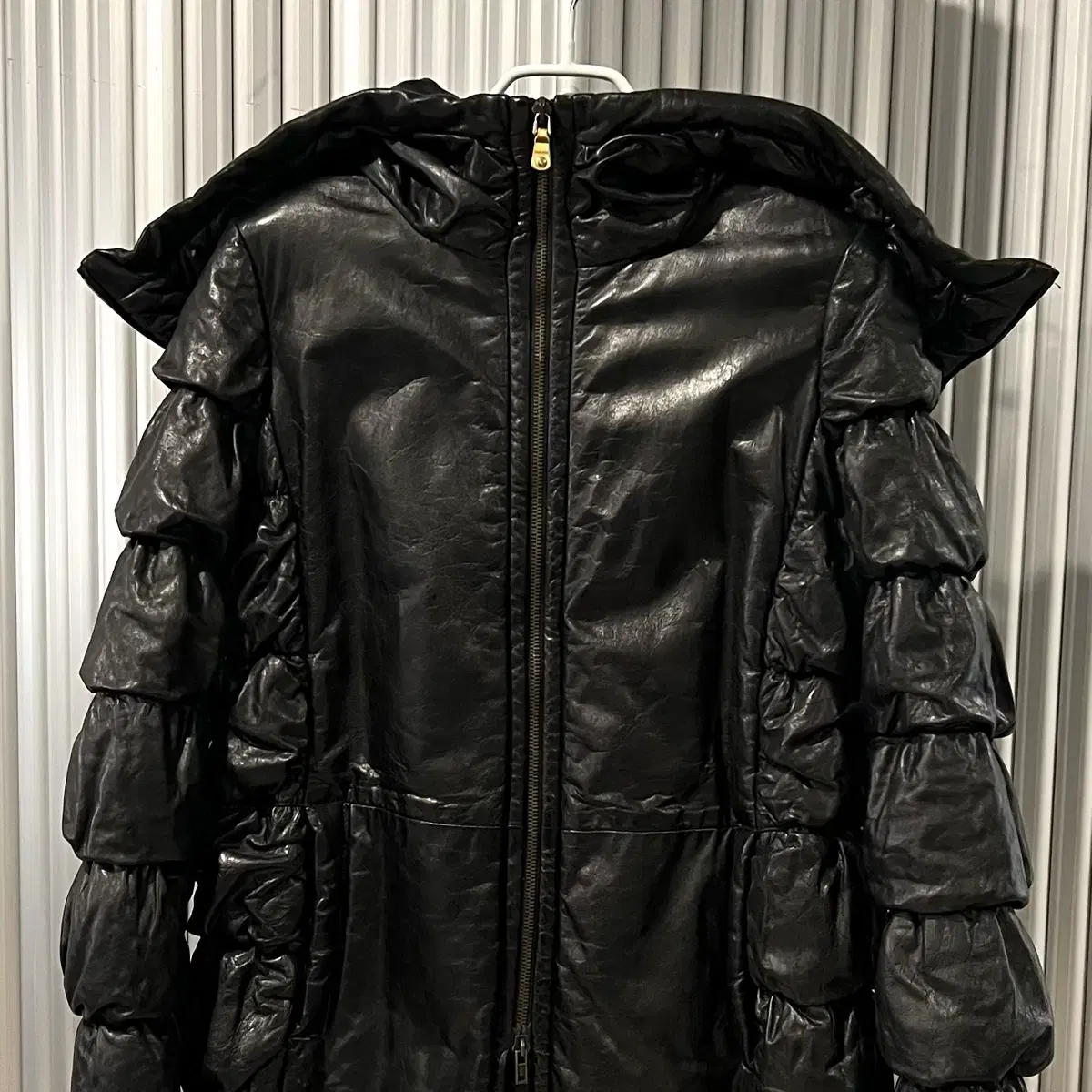 miumiu leather puffer