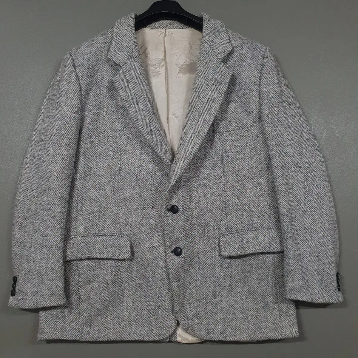 80s Harvestweed Handwoven Pure Virgin Wool Harringbone Tweed Blazer Jacket L