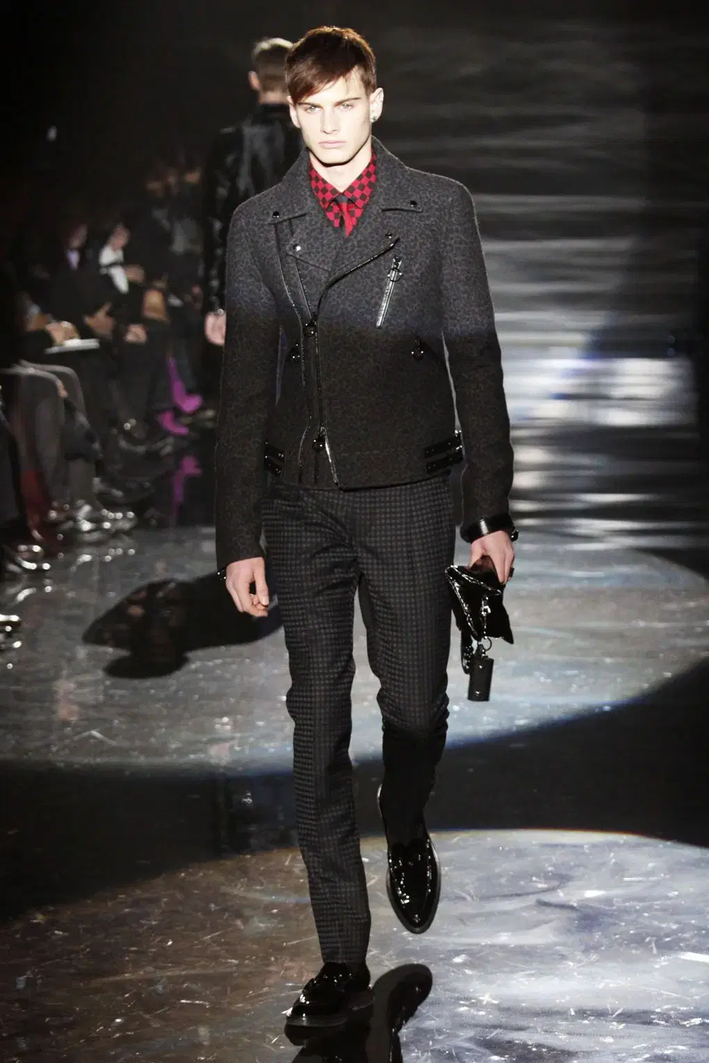 Gucci Runway Black Wool Alpaca Rider Jacket