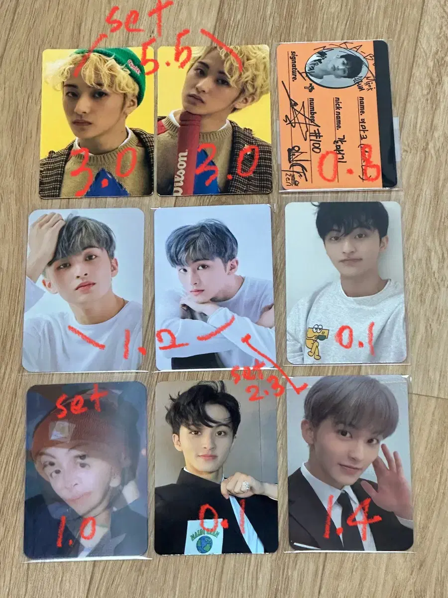 The last csr set of nct dreams and the first mark set of stickers.