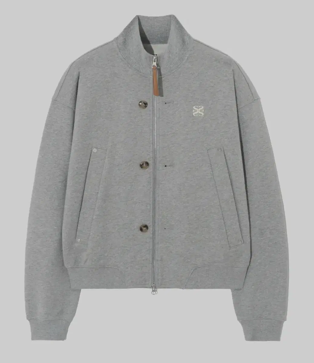 Setter teo Cotton all-pull zip-up melange gray jacket