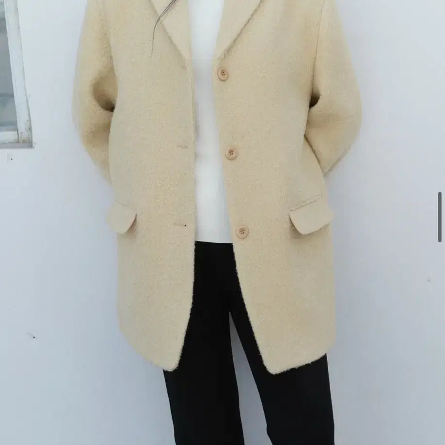 레터 teddy coat 테디코트 베이지