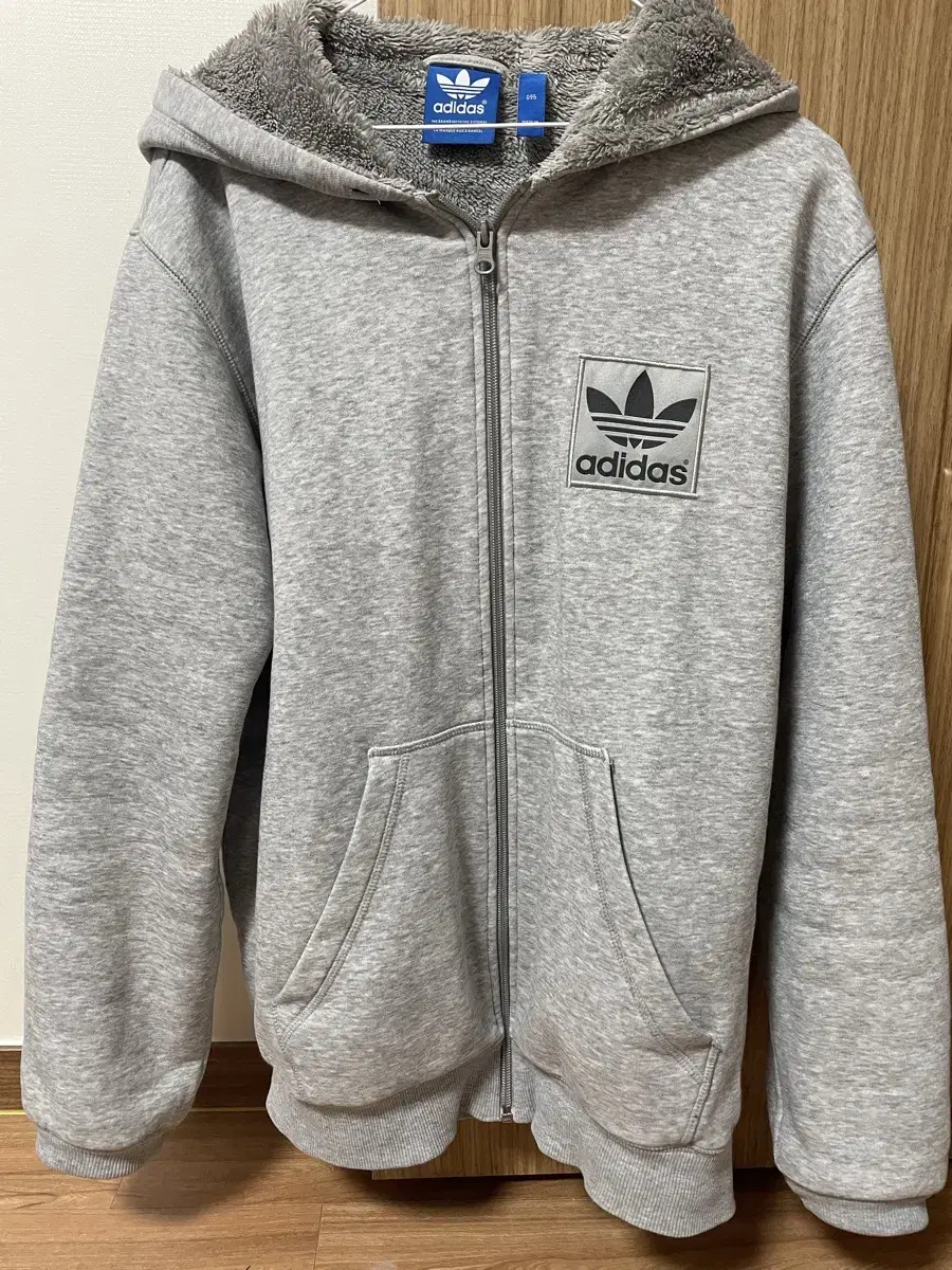 Adidas Fleece Hoodie Zip Up Grey 95