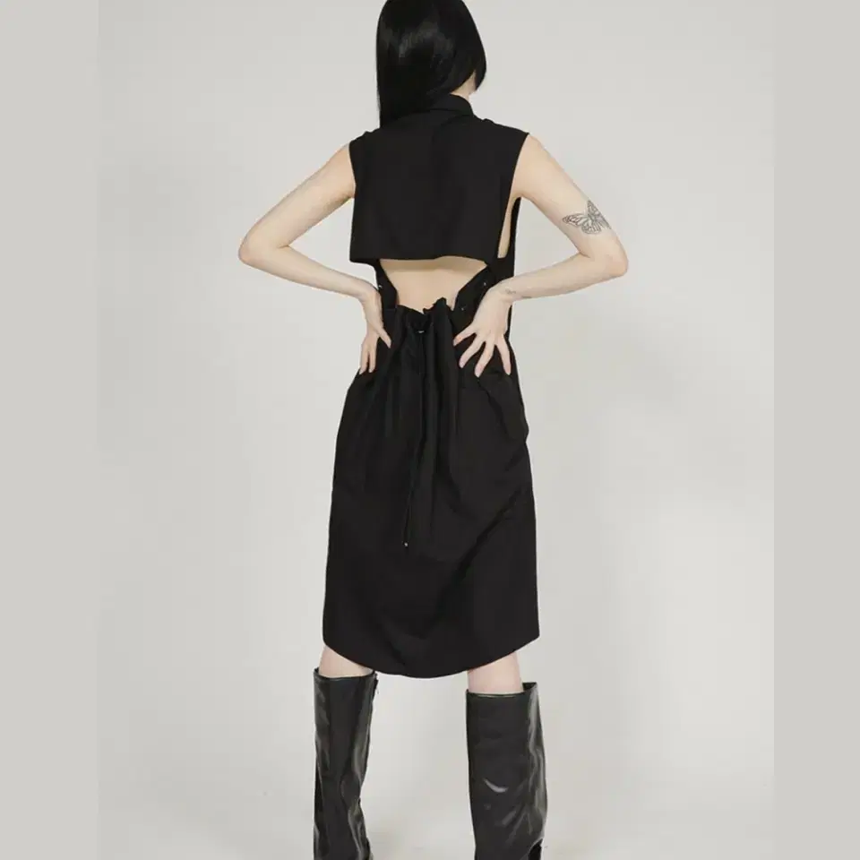 Flareup Backless Sleveless Shirt Dress