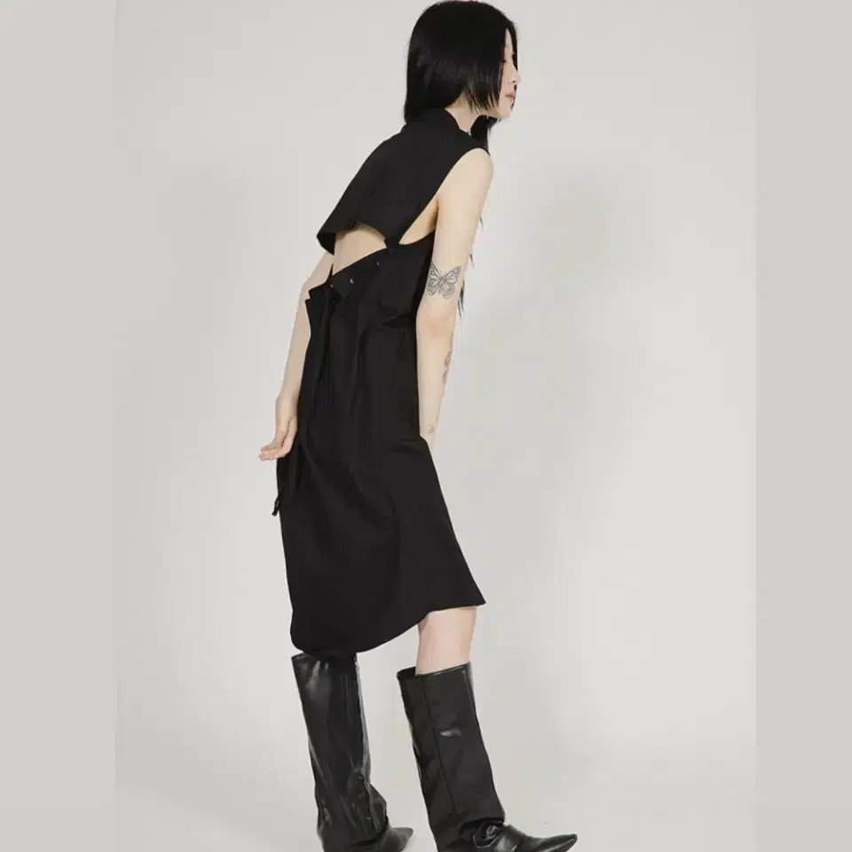 Flareup Backless Sleveless Shirt Dress