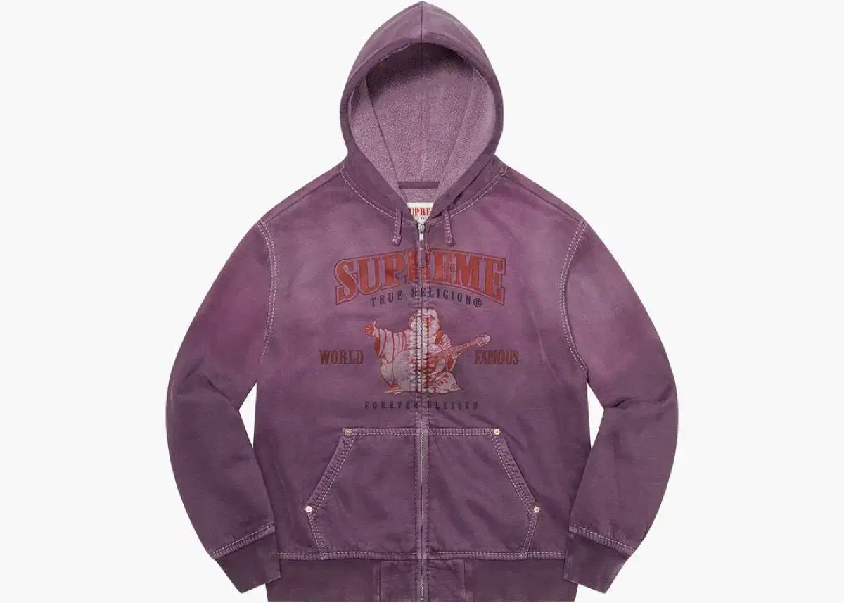 Supreme x True Religion 21FW Hooded Zip-Up Purple XL