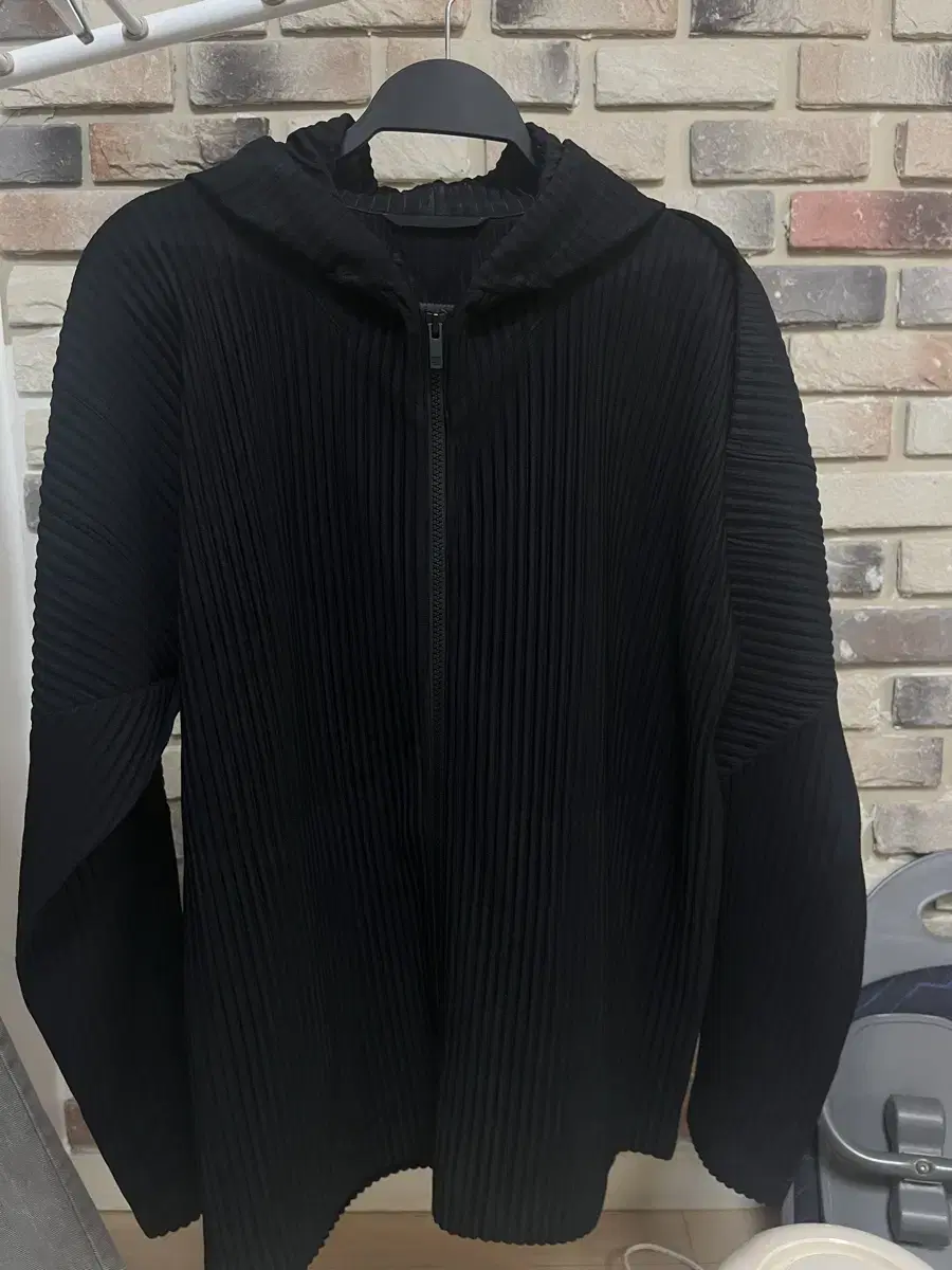 Homme Plissé Hooded zip-up black size 3 Quick sale