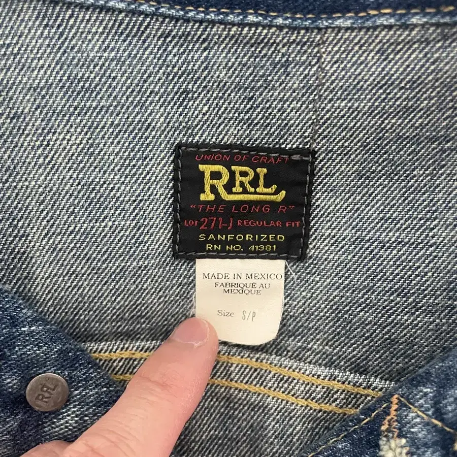 [S] RRL 더블알엘 LOT 271 데님 자켓 리랜드워시 청자켓