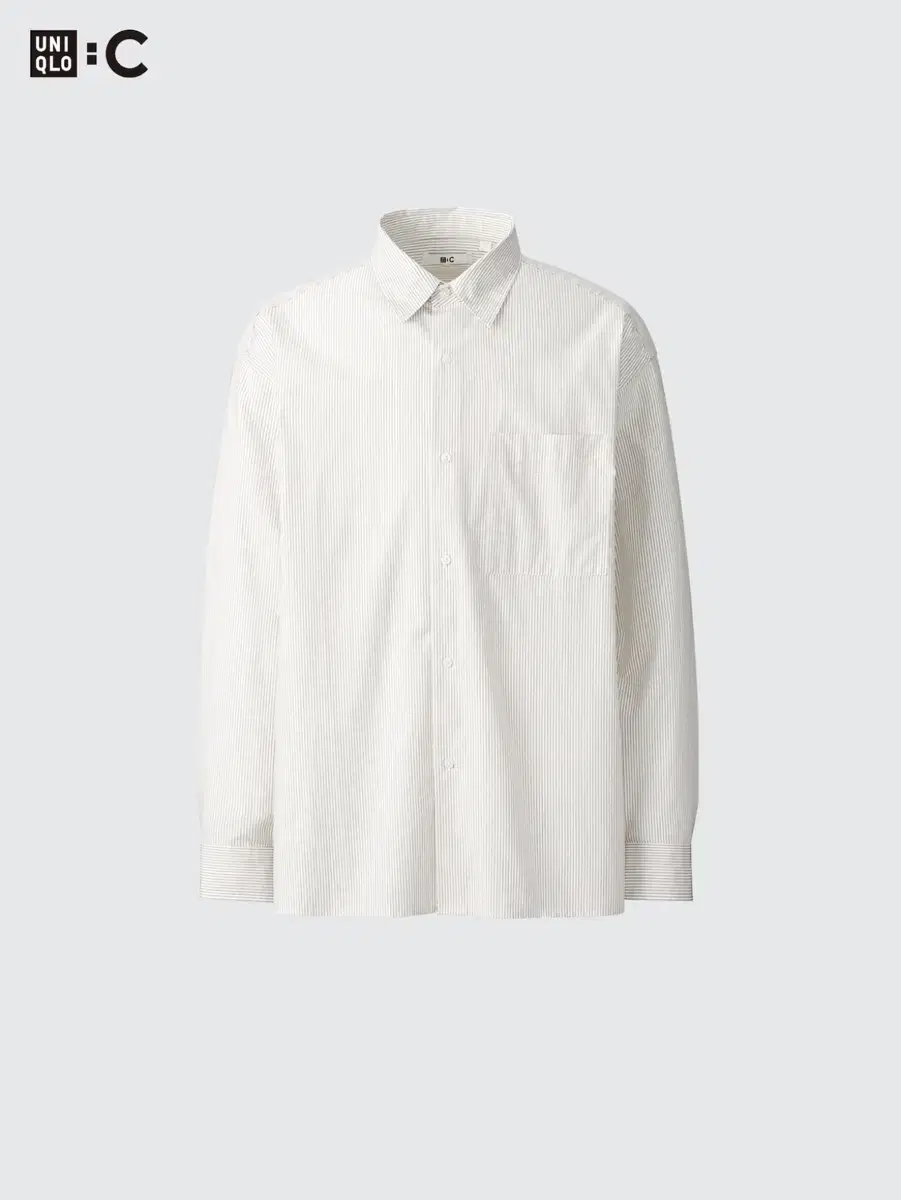 UniqloC Broad Oversized Striped Shirt Off-White M