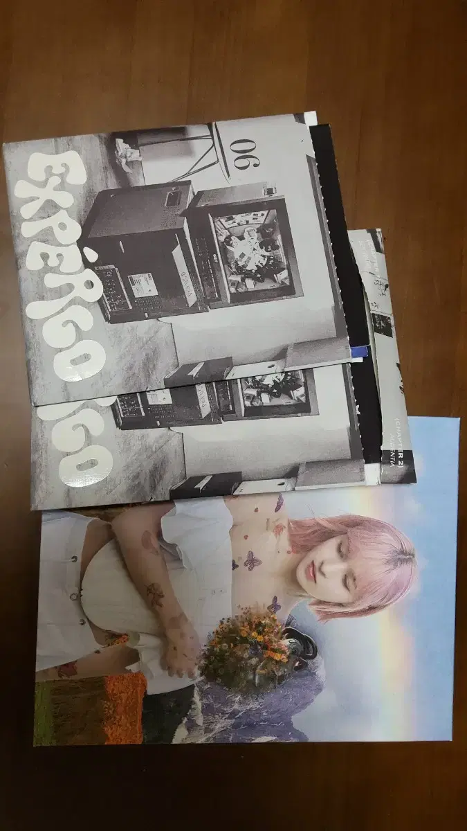 I'm selling 2 nmixx expergo album and a full set of lily + pre-order benefit photocard !