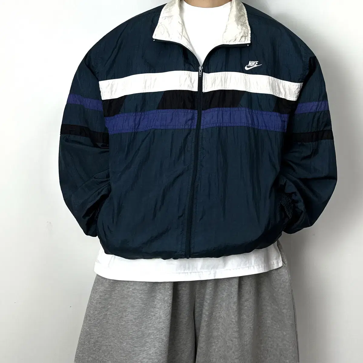 Nike Big Logo 90s Old School Overfit Colorblocked Windbreaker